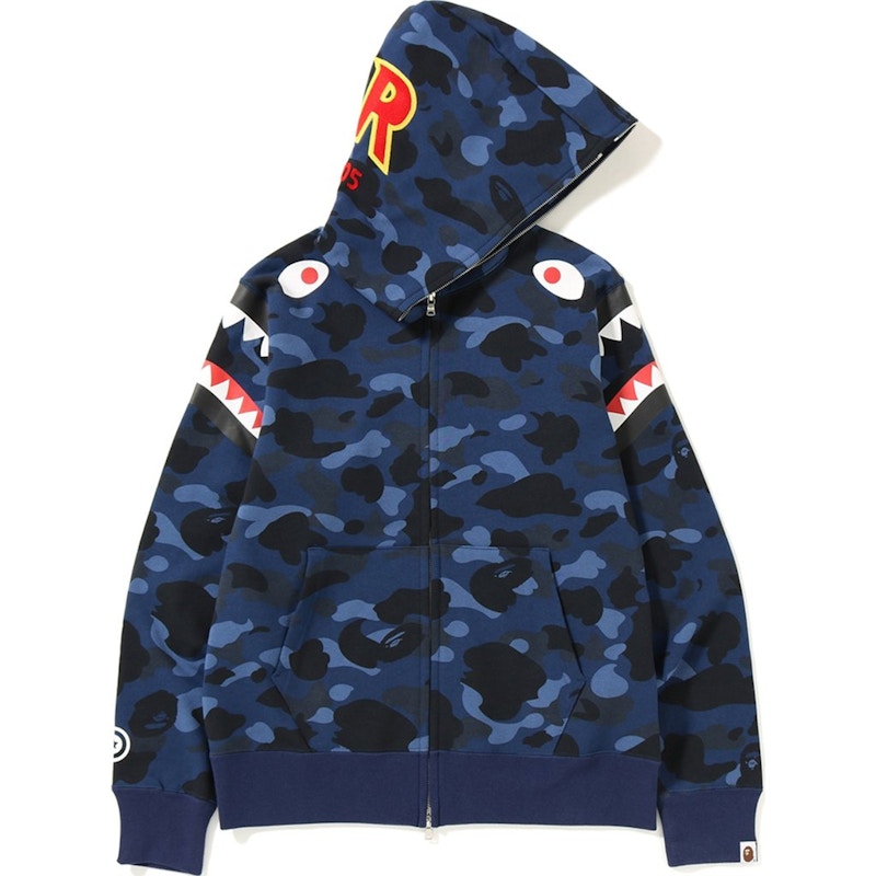 BAPE Color Camo Double Shark Full Zip Hoodie Blue