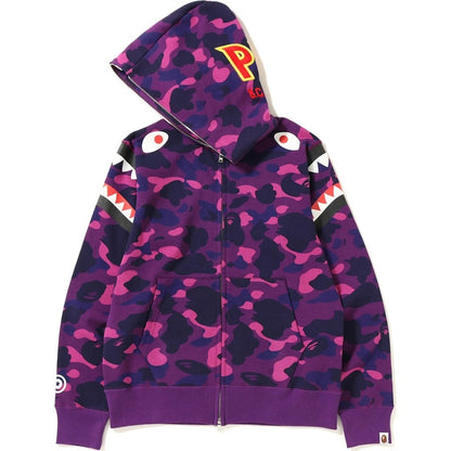 BAPE Color Camo Double Shark Full Zip Hoodie Purple