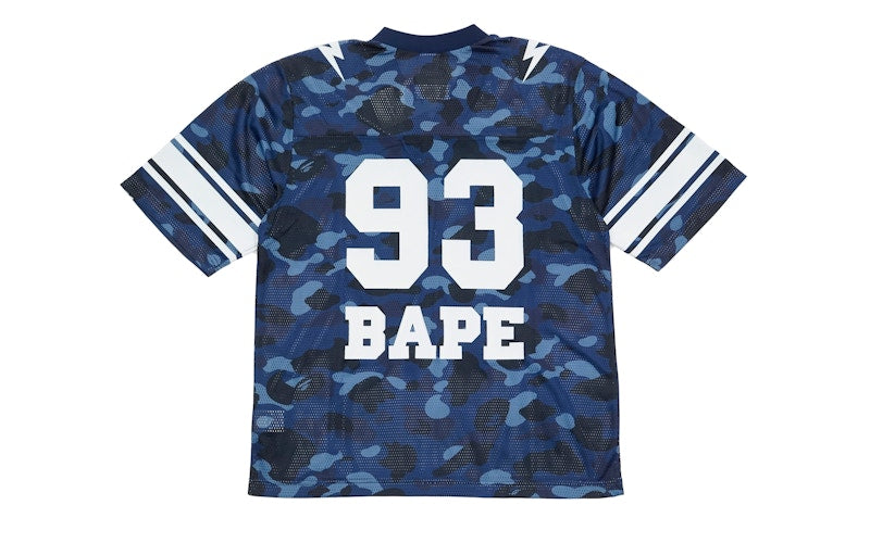 BAPE Champion Color Camo Football Jersey Navy