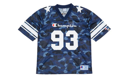BAPE Champion Color Camo Football Jersey Navy