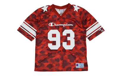 BAPE Champion Color Camo Football Jersey Red