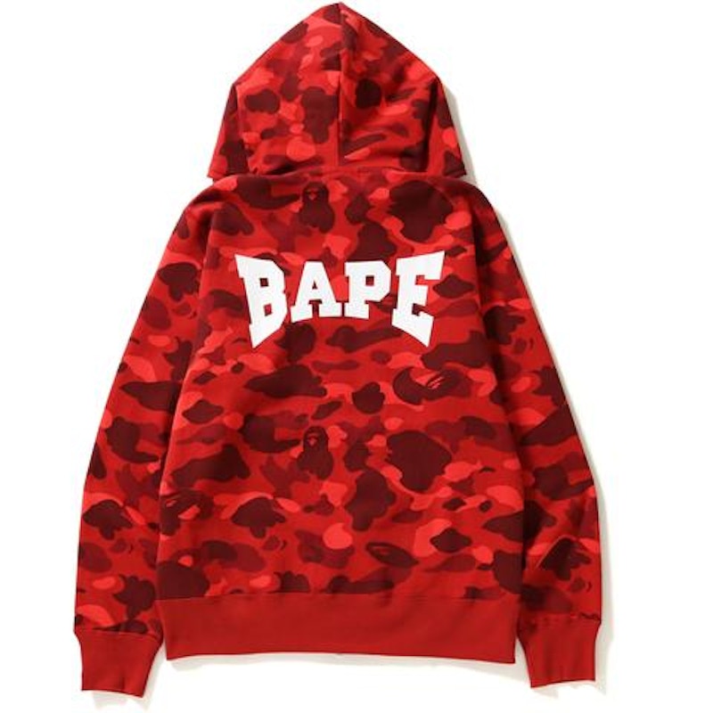 BAPE Color Camo Full Zip Hoodie Red