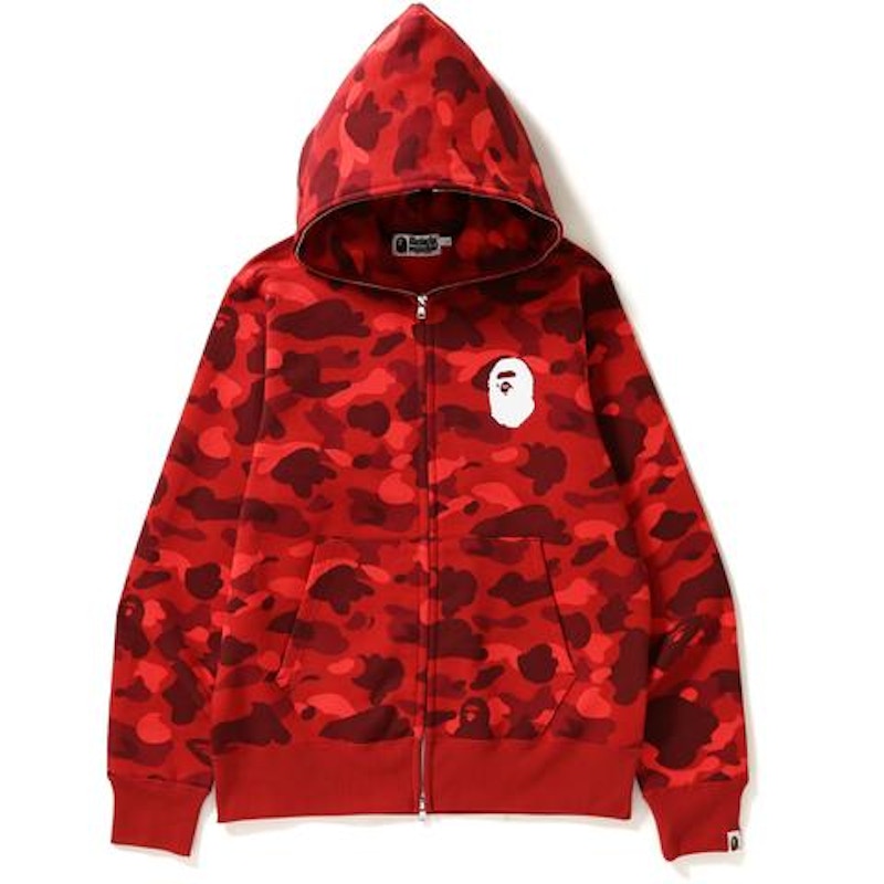 BAPE Color Camo Full Zip Hoodie Red