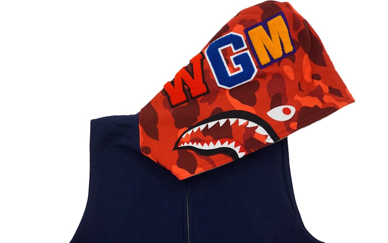 BAPE Color Camo Hood Sleeveless Shark Red/Navy