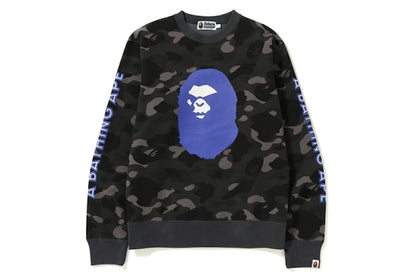 BAPE Color Camo Mad Face Wide Crewneck Black