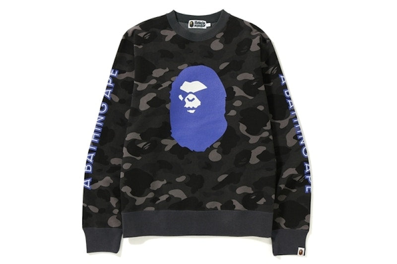 BAPE Color Camo Mad Face Wide Crewneck Black