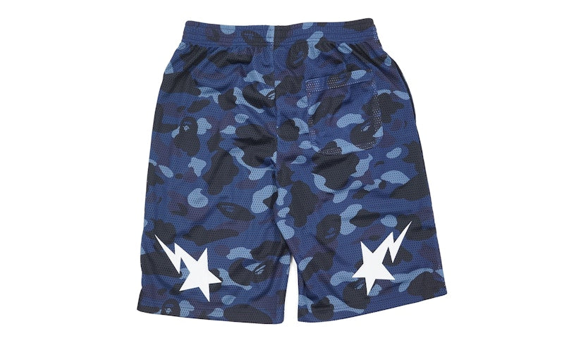 BAPE Color Camo Mesh Basketball Shorts Blue