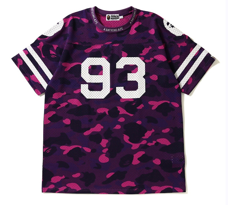 BAPE Color Camo Mesh Football Wide Tee Purple