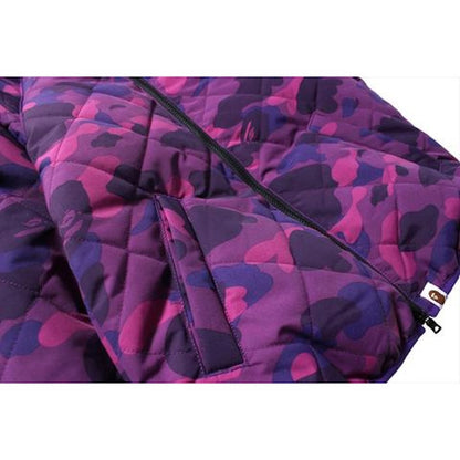 BAPE Color Camo Reversible Down Hoodie Jacket Ap Purple
