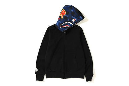 BAPE Color Camo Reversible PONR Shark Full Zip Hoodie Black/Blue