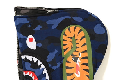 BAPE Color Camo Separate Shark Full Zip Hoodie Black/Blue