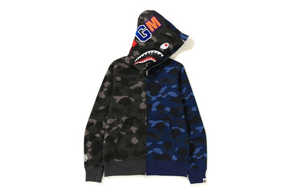 BAPE Color Camo Separate Shark Full Zip Hoodie Black/Blue