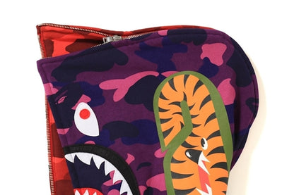 BAPE Color Camo Separate Shark Full Zip Hoodie Red/Purple