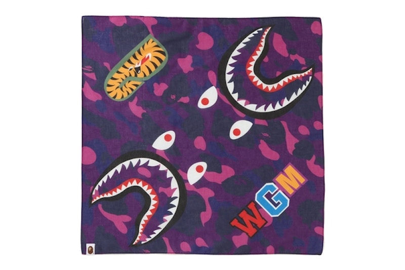 BAPE Color Camo Shark Bandana Purple