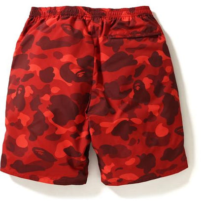 BAPE Color Camo Shark Beach Shorts Red