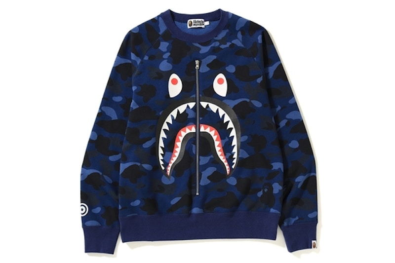 BAPE Color Camo Shark Crewneck Blue
