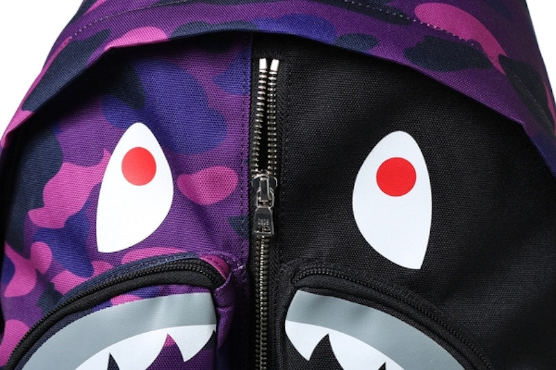 BAPE Color Camo Shark Day Pack Purple