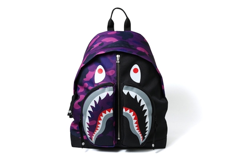 BAPE Color Camo Shark Day Pack Purple