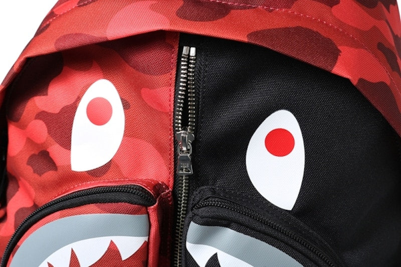 BAPE Color Camo Shark Day Pack Red