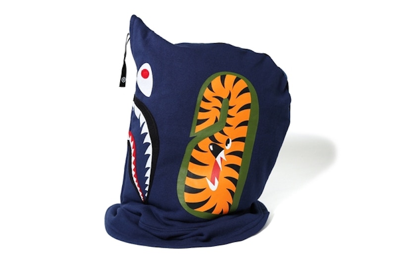 BAPE Color Camo Shark Face Mask Navy