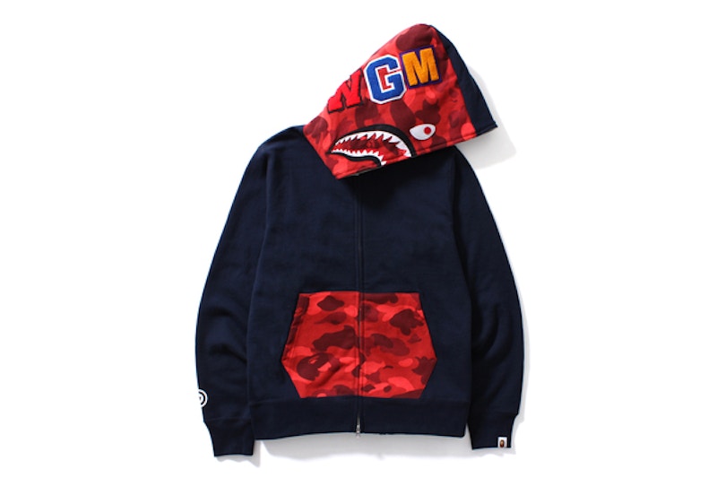 BAPE Color Camo Shark Full Zip Hoodie Navy