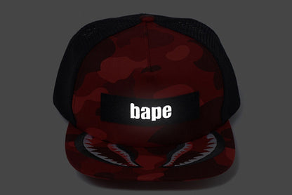 BAPE Color Camo Shark Mesh Cap Red