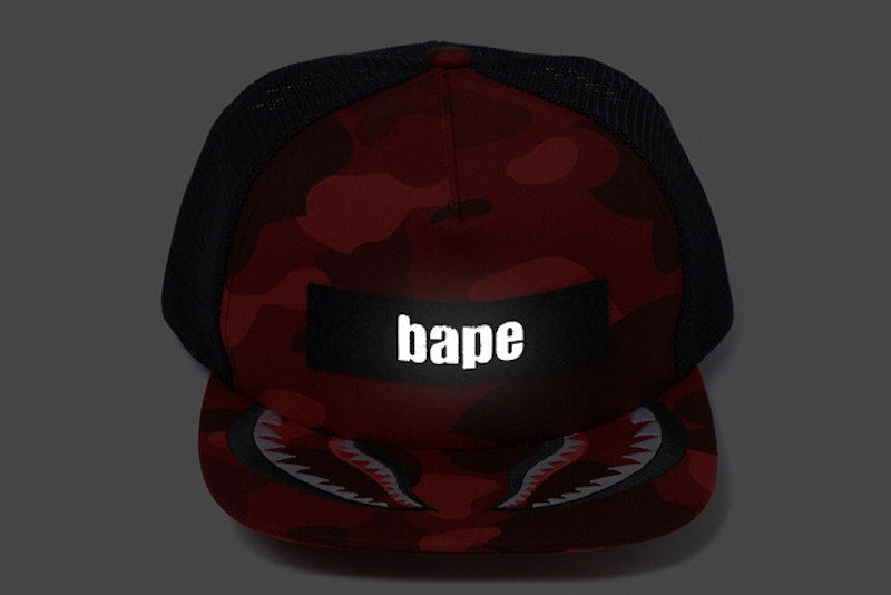 BAPE Color Camo Shark Mesh Cap Red