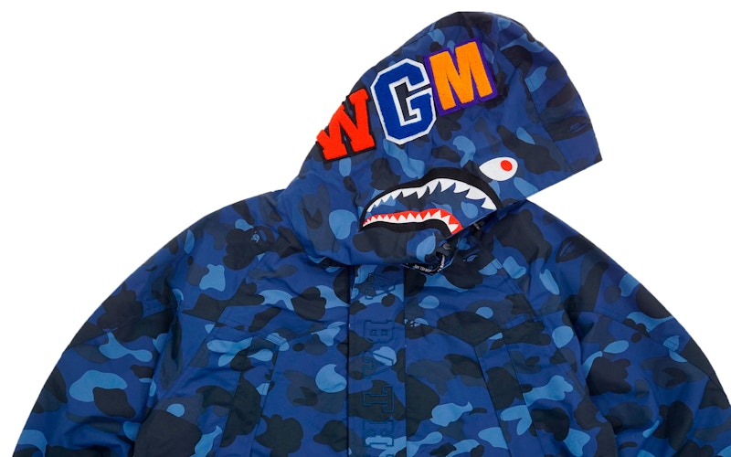 BAPE Color Camo Shark Snowboarding Jacket Blue