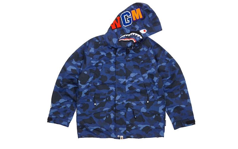 BAPE Color Camo Shark Snowboarding Jacket Blue