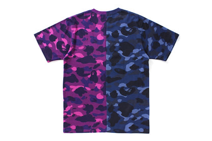BAPE Color Camo Shark Tee Navy/Purple Camo