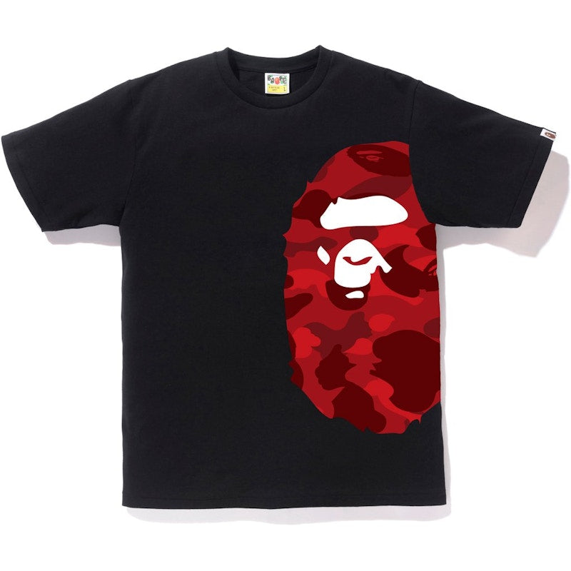 BAPE Color Camo Side Big Ape Head Tee Black/Red