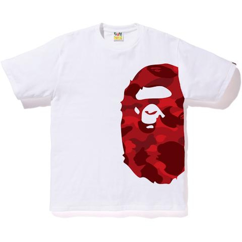 BAPE Color Camo Side Big Ape Head Tee White/Red