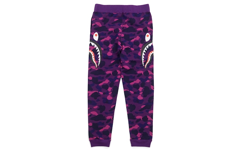 BAPE Color Camo Side Shark Slim Sweatpants Purple