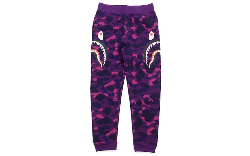 BAPE Color Camo Side Shark Slim Sweatpants Purple