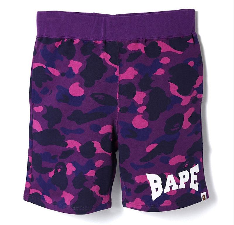 BAPE Color Camo Sweat Shorts Purple