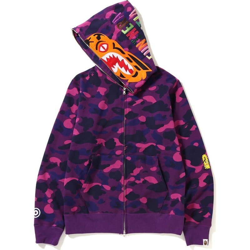 BAPE Color Camo Tiger Full Zip Hoodie (FW18) Purple