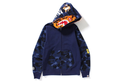 BAPE Color Camo Tiger Full Zip Hoodie Navy