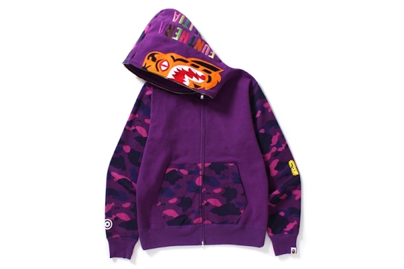 BAPE Color Camo Tiger Full Zip Hoodie Purple
