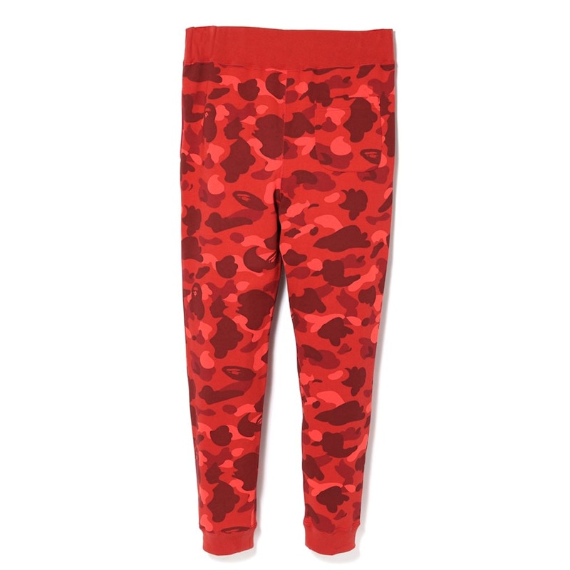 BAPE Color Camo Tiger Slim Sweat Pants Red