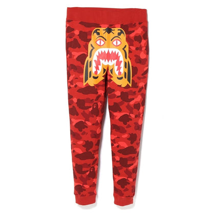 BAPE Color Camo Tiger Slim Sweat Pants Red