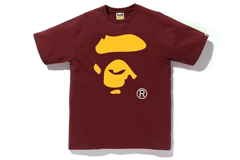 BAPE Colors Ape Face Tee Burgundy