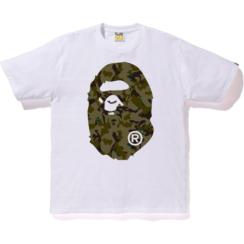 BAPE Desert Camo Big Ape Head Tee White/Green