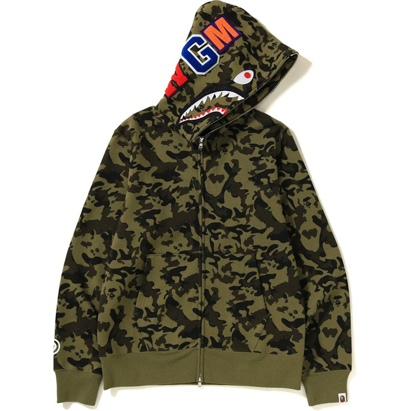 BAPE Desert Camo Shark Full Zip Hoodie Green