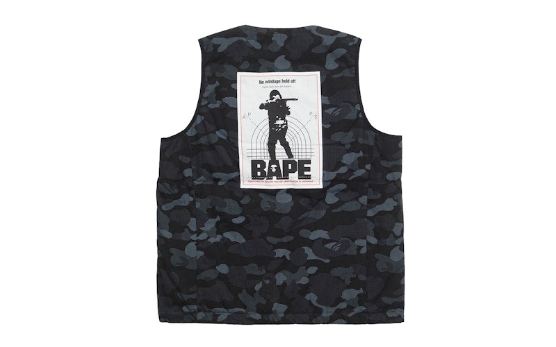 BAPE Dot Camo Foot Soldier Down Vest Black