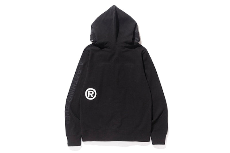 BAPE Double Knit Shark Full Zip Hoodie Black