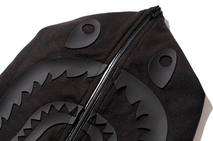 BAPE Double Knit Shark Full Zip Hoodie Black