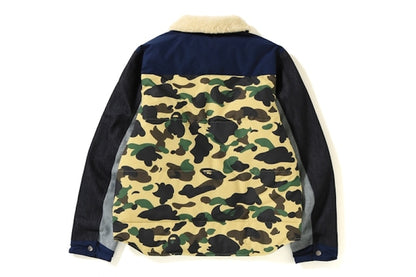 BAPE Down Wide Denim Jacket Indigo/Yellow