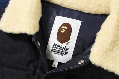 BAPE Down Wide Denim Jacket Indigo/Yellow