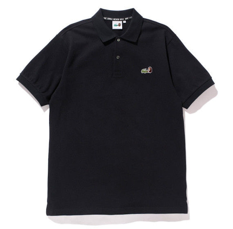 BAPE X Lacoste  Embroidered Logo Polo Shirt Black