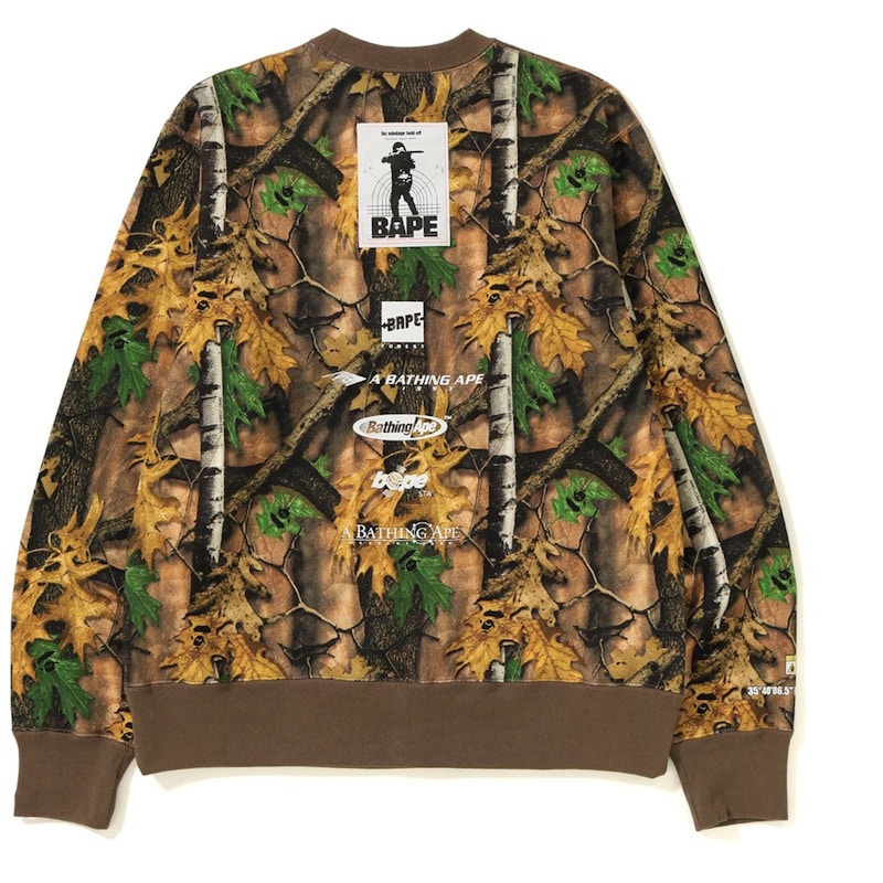 BAPE Forest Camo Wide Crewneck Beige